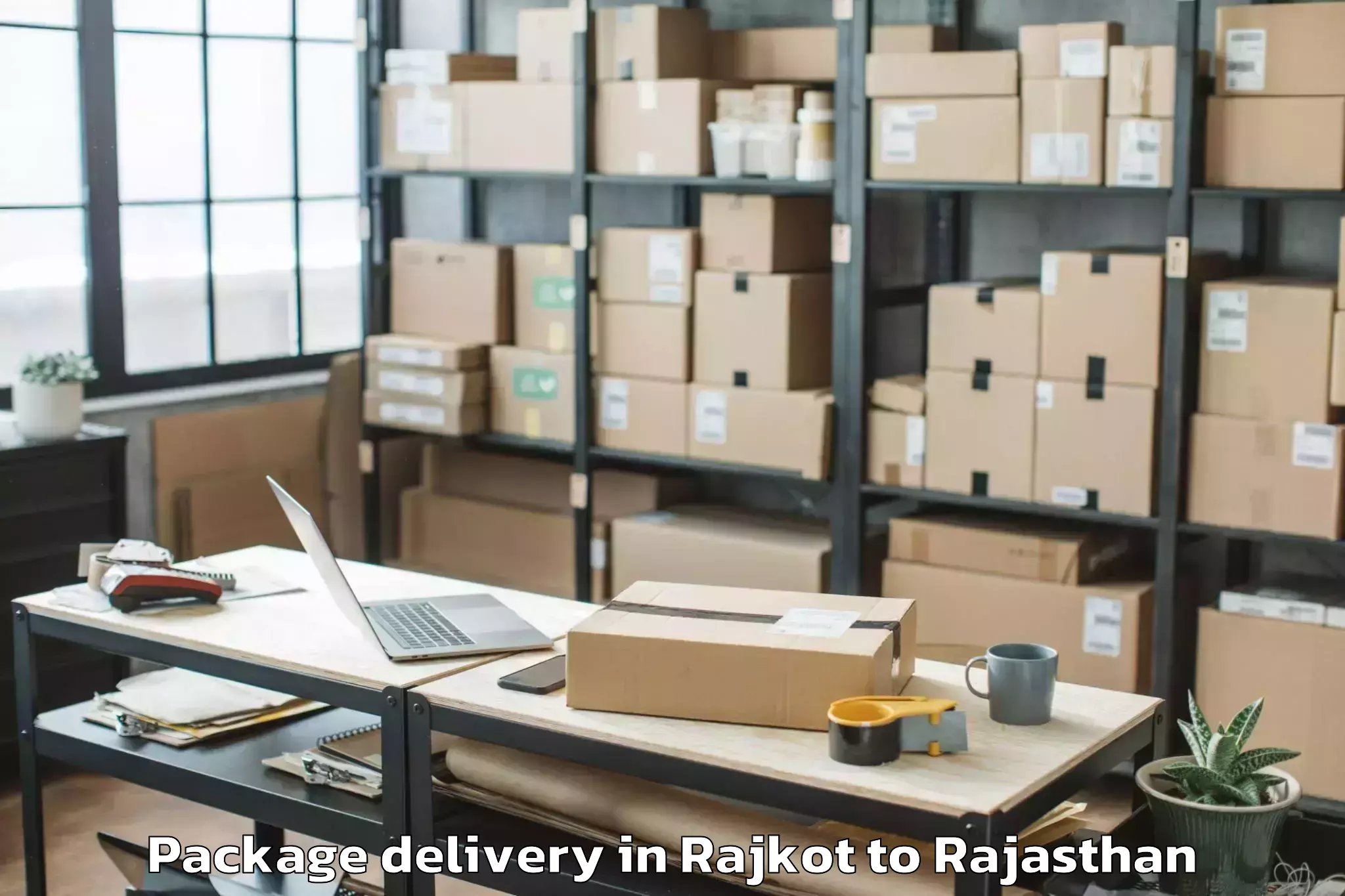 Reliable Rajkot to Meethari Marwar Package Delivery